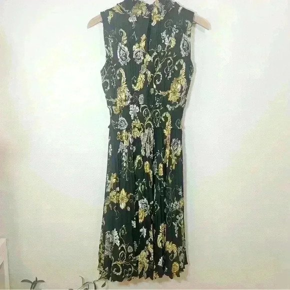 Nanette Lepore Women’s Floral Pleated Midi Dress, Black Yellow & White - Picture 1 of 12